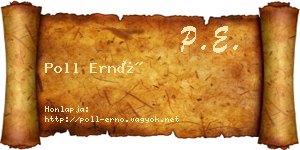 Poll Ernő névjegykártya